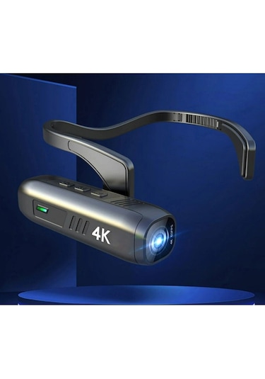 4k Kafa Monte Video Kamera - 120 Geniş Açı Lens, Anti-shake, Dahili Pil, App Kontrolü