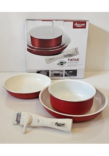 Amercook Bondy 4 Parça Pişirme Seti Kırmızı
