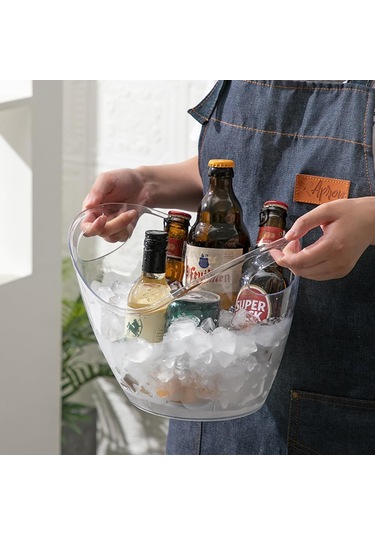 2 Adet Buz Kovası 4 Litre Şampanya Şarap Kovası Temiz Akrilik İçecek Küveti Parti İçecekler Şarap, Şampanya Veya Bira Şişeleri Bar Malzemeleri İçin Buz Küveti Buzlu