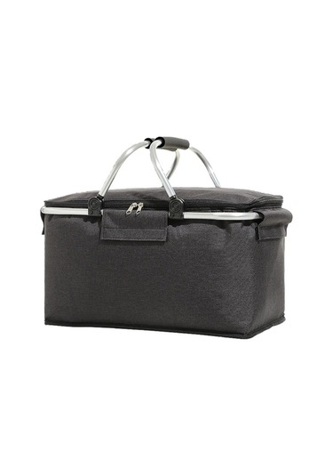 Dancemonkey Katlanır Piknik Sepeti Oxford Kumaş Yalıtımlı Sepet Çok Fonksiyonlu Piknik Çantası-siyah Siyah