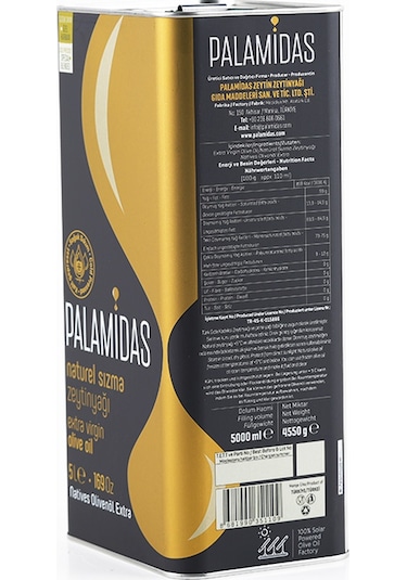 Palamidas Soğuk Sıkım Natürel Sızma Zeytinyağı Özel Harman 5 L