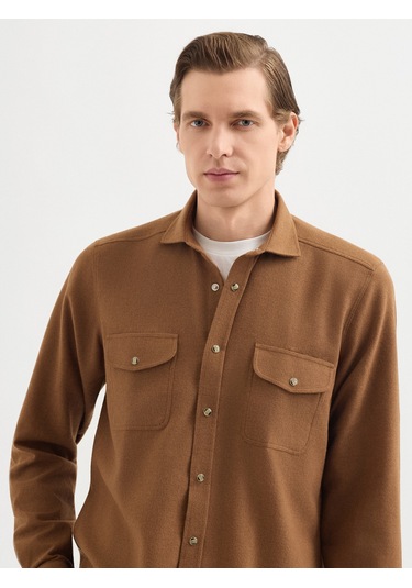 Karaca Erkek Modern Fıt Gömlek-camel 11.24w.04.013 Camel