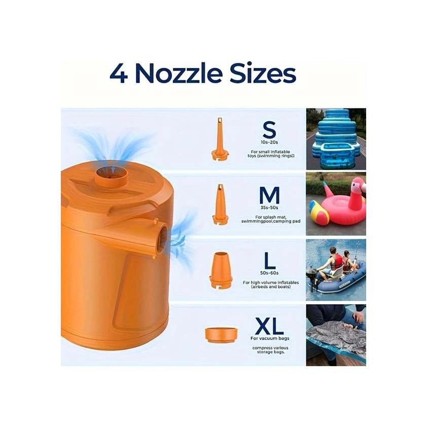 Willowhaven Siyah Kablosuz Taşınabilir Çift Amaçlı Elektrikli Hava Pompası Yüzme Havuzu Şişme Yatak Ve Simit İçin