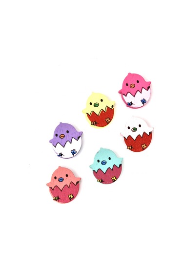 Emzik Zinciri Boncuğu Kuş Model-3 Ahşap Sarı