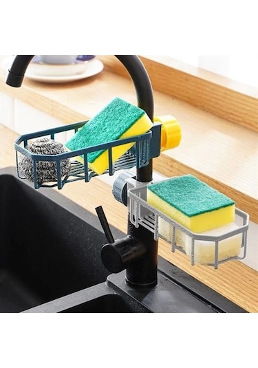 Musluk Kenarı Plastik Süngerlik Sabunluk Mutfak Düzenleyici Sünger Sabun Mutfak Organizeri 4172 Çok Renkli