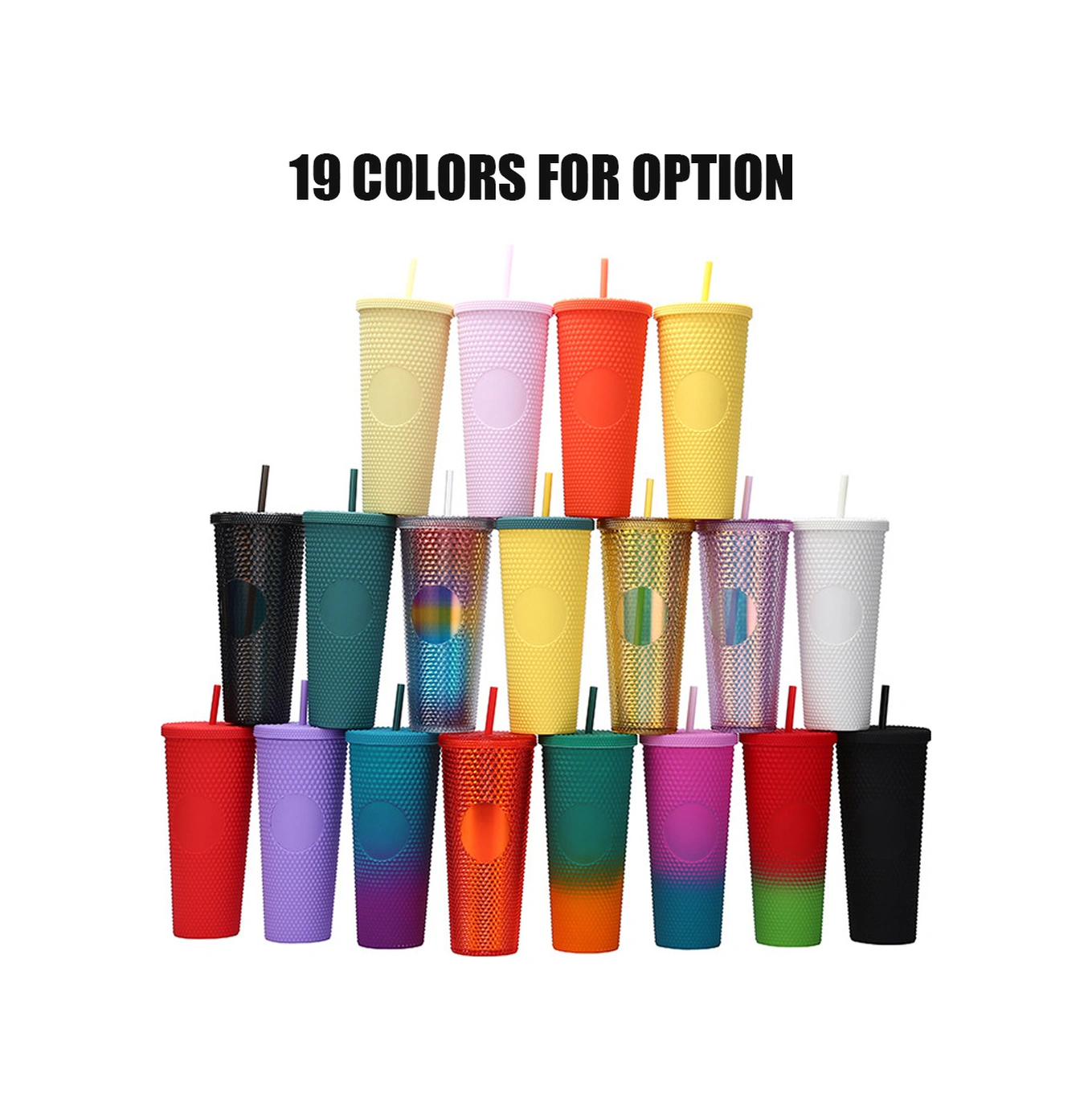 Yaleker 24oz/710ml Abs Plastik Cam, Dikenli Kapaklı, Kırılmaz Isıya Dayanıklı, Şefaf Ve Renkli Seçenekler, Süpürgülü Mango Desenli Su Bardağı Diğer