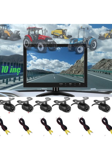 10 İnç 6 Kanallı 6 Kameralı Araç Monitörü Twogo Go-6006