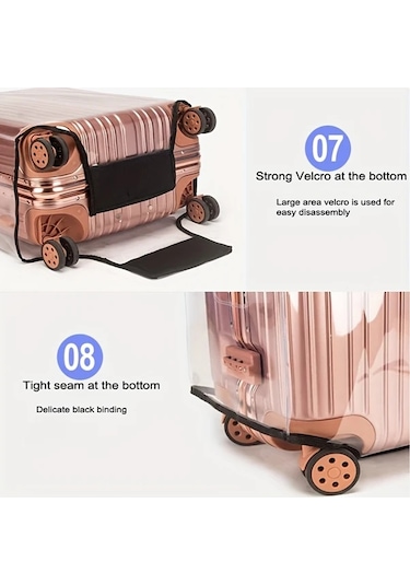 Chuangyinshop Su Gezgin 20 Inç Pvc Su Geçirmez Şeffaf Bavul Kılıfı Koruyucu