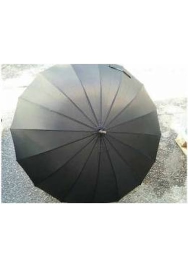 Baston Şemsiye Siyah Otomatik 16 Telli Siyah