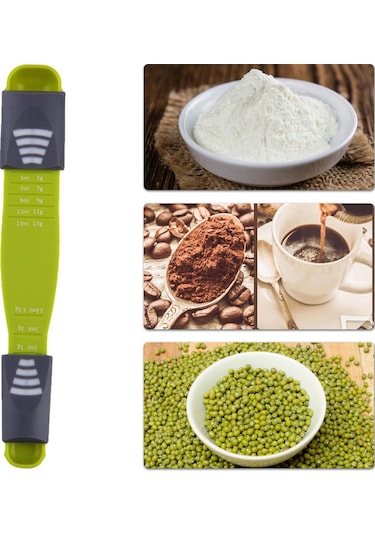 Kosona Yeşil 8 Ölçekli Mutfak Ölçü Kaşığı - Yiyecek Dereceli Plastik - Güvenli Ve Pratik Ölçüm Diğer