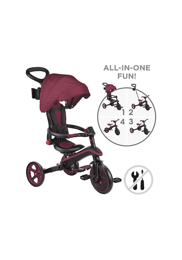 Globber Explorer 4in1 Katlanabilir Bisiklet - Bordo Bordo