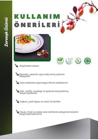 Kuru Zereşk Barberries 500g Iran Üzümü Zereshk - Zeriş Üzümü 500  G