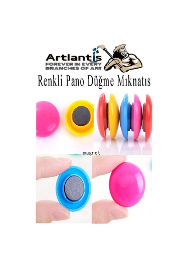 Renkli Pano Düğme Mıknatısı 20 Li 1 Paket Manyetik Yuvarlak Mıknatıs Buzdolabı Renkli Plastik Kaplı Dekarasyon Hobi Etkinlik