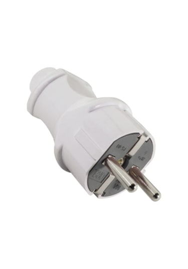 Orel Topraklı Erkek Fiş Beyaz 220 Volt