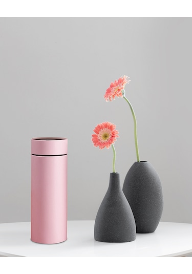 Dereceli Dijital Pembe Paslanmaz Termos 500ml Pembe