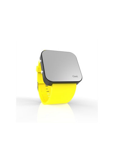 Cool Watch Saat - Siyah Led Kasa - Sarı Kayış Unisex Pembe