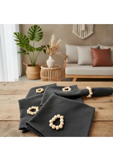 Füme Koyugri Premium Peçete Takımı 6lı Toka 40x40