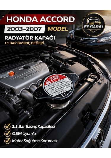 Honda Accord 2003-2007 Uyumlu Oem Radyatör Kapağı 1.1 Bar  Kalite