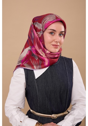 Silk Home Twill İpek Eşarp 11480-60 Bordo, Fuşya, Pembe, Mor, Gri, Krem