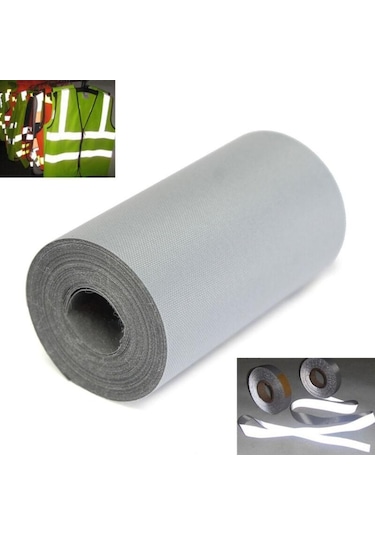 Gümüş Gri 1 Adet Gümüş Reflektif Bant Güvenlik Şeridi Dikiş Gri Sentetik Kumaş Gümüş Uyarı Bandı Reflektif Şerit Uyarı Bandı 2 İnches 3m