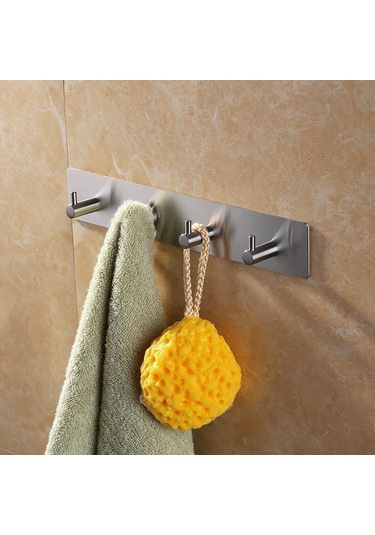 Deltahome Paslanmaz Çelik 4 Topuzlu Askı - Askılık Inox Metalik