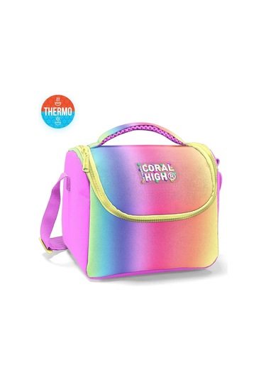 Coral High Thermo Beslenme Çantası - Kız Çocuk, Lacivert Mavi Çizgi Desenli Çok Renkli