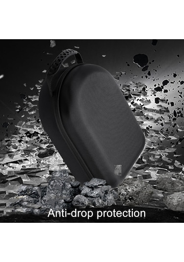 Vision Pro İçin Saklama Çantası Vr Şapkalar Eva Taşınabilir Sert Kılıf Kumaş Desenli Siyah