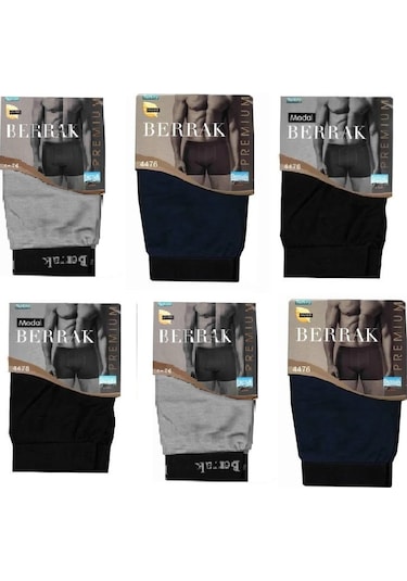 Berrak 4476 6'Lı Paket Modal Kalın Kemer Erkek Boxer Abani Classi Çok Renkli