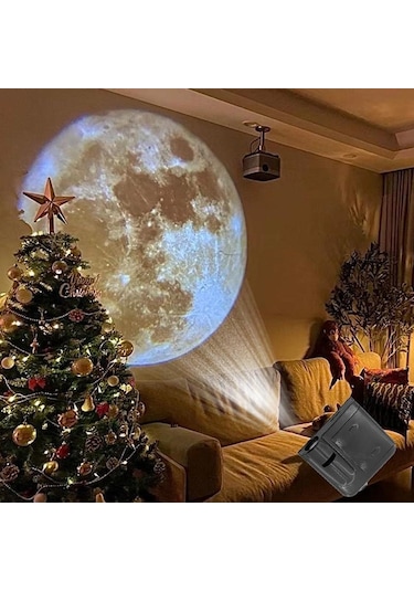 Jms Ay Galaxy Projeksiyon Lambası Yaratıcı Atmosfer Gece Işığı Lambası 16 Kart Sayfaları Çok Renkli