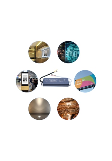 Yifomall 24v 100w Ip67 Su Geçirmez Dış Mekan Güç Kaynağı - Led Işık/reklam/tabela İçin Kısa Devre & Aşırı Yük Korumalı Ac110-240v Giriş Mavi