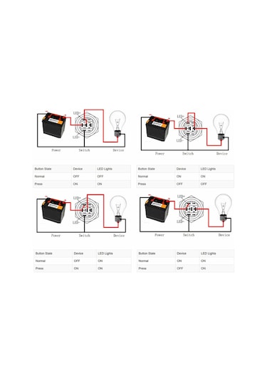 16mm Metal Panel Uyumlu Montaj Düz Kafa Latch Buton No Nc Power Sembol Led Işıklı