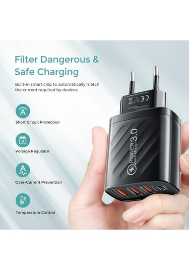 Prestigegoods Usb C Tipi Hızlı Şarj Cihazı 30w Pd 3.0, İphone Xiaomi Samsung Huawei Uyumlu Duvar Adaptörü