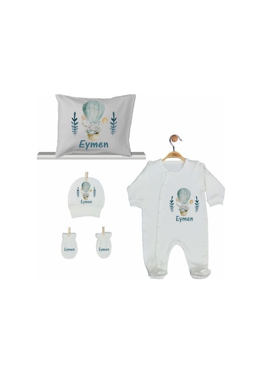 Pia Baby Gl 2013 İsme Özel Balonlu Beşli Tulum Set Mavi