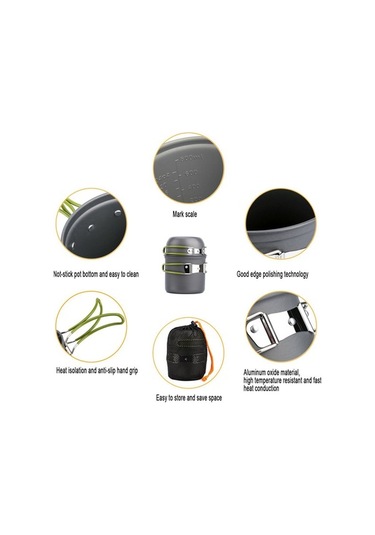 Createtech Ve Tencere, Taşınabilir Takımı Seti: Renkli Pratik Ocak Katlanır Kamp İle Geeroyoo Çok Çatal Bıçak Alüminyum Fc Çok Renkli