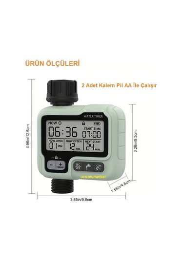 Su Zamanlayıcı Otomatik Digital Büyük Ekran