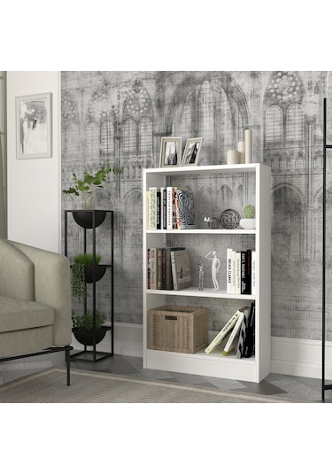 Dekorister Cella 3 Raflı Kitaplık Beyaz
