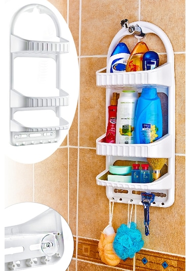 Büro Ev Ofis Banyosu İçin Duşa Asılabilir Şampuanlık Sabunluk Diğer