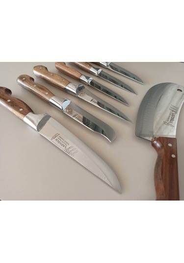 Lazoğlu Sürmene Mutfak Kasap Kurban Bıçak Seti 6 Bıçak ve Zırh