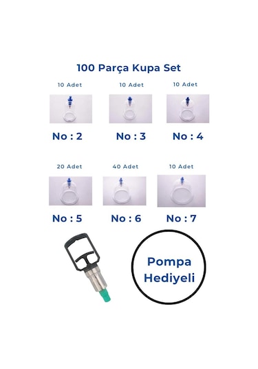 Kupasan Hacamat Kupa Seti 100'lü