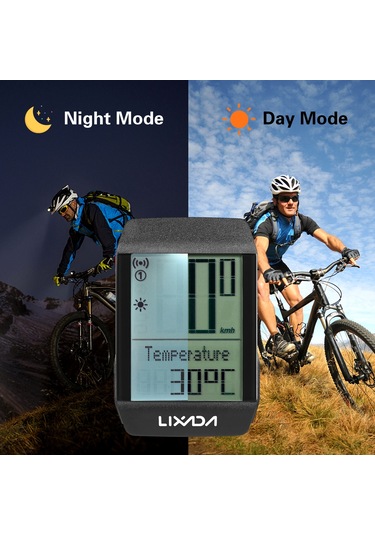 Lıxada Bkv-1800 Entegre Kasa Kablosuz Bisiklet Bilgisayarı Siyah