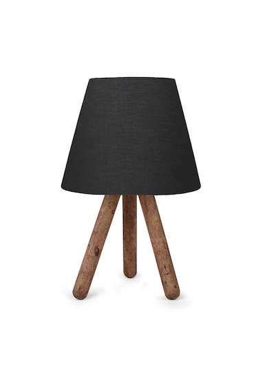 Homing Tasarım Ahşap Antrasit Kumaş Başlıklı Abajur Ayd-3169 Antrasit
