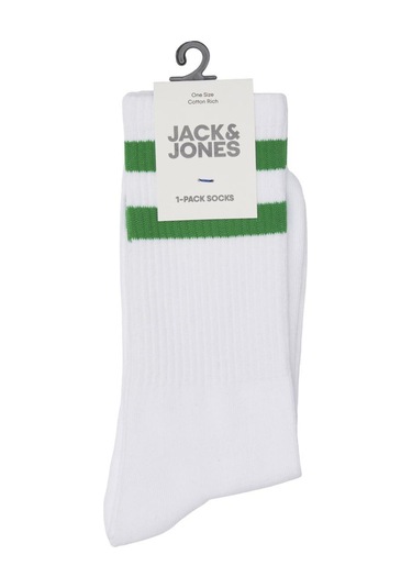 Jack & Jones Jackayden Tennis Sock Erkek Çorap-27395 - Yeşil Beyaz - Yeşil