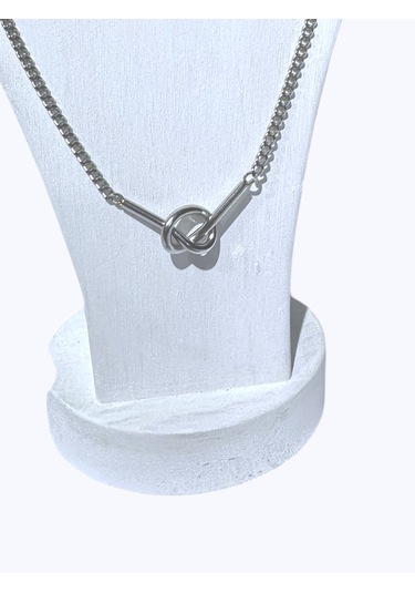 316l Çelik Düğüm Detaylı Kadın Kolye Çelik