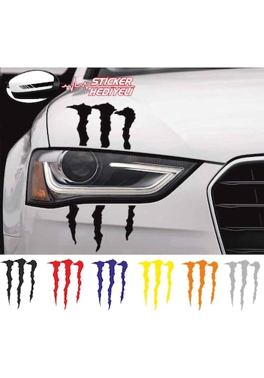 PEUGEOT 106 Sticker Seti Kapı Eşiği Monster Pençe Power By Sport
