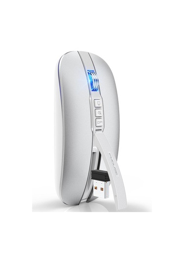 Suntek Pc Dizüstü Tablet Için Mini Fare Sessiz Şarj Gümüş