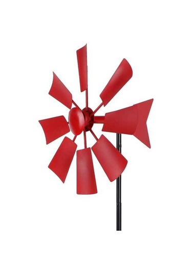 Pazly Zanaat Süs Rustik Peyzaj Kırmızı Fırıldak Ekler Dönen Dekorasyon Bahçe Açık Ow