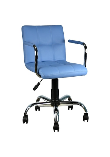 Mobilyakeyfi Bürocci Carla Çalışma Koltuğu-Mavi Deri-9503D0119