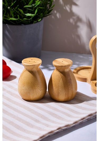 Duke Bambu 2 Parça Standlı Tuzluk-biberlik Dogalbambu Bambu