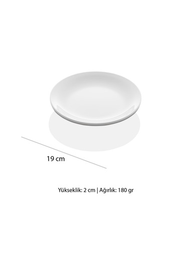 Alezy 585 Göreme Melamin Termostar Ent Servis Tabak 19 Cm Beyaz