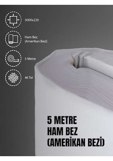 %100 Pamuk 46  Tel Amerikan Bezi Ham Bez Punch Kumaş - Beyaz